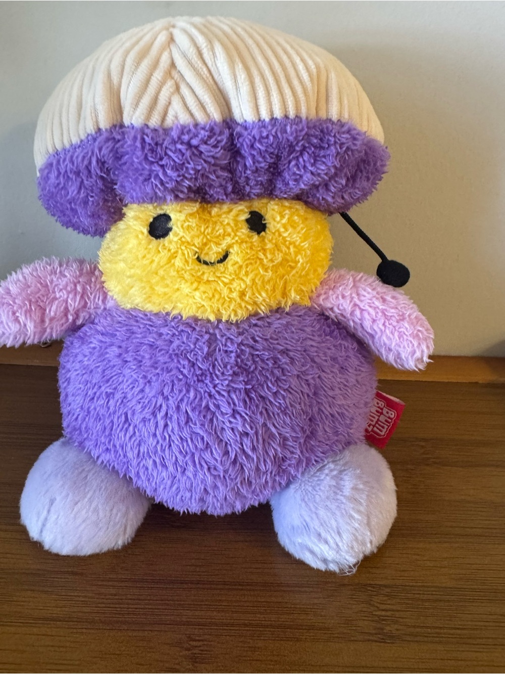 Plush Mushroom Buddy - Purple & Yellow Soft Toy for Kids